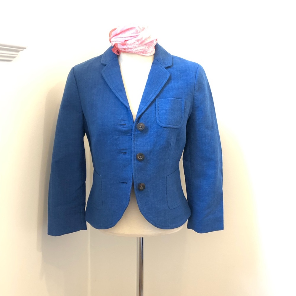 Brand new Lands’ End Canvas Preppy Royal Blue Blazer, US 0, fits XS